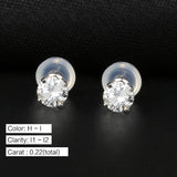 GemStoneKing Diamond-Jewelry 14K White Gold 0.22 Ct Natural Diamond Stud Earrings For Women