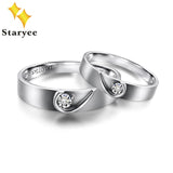 Genuine 18K Pure White Gold His and hers Lovers Couple Diamond Wedding Engagement Band Rings Set For Men Women VS H 0.14Carat