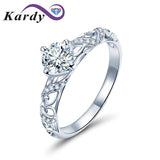 Genuine Wedding Diamond White Gold 14K Solid Proposal Promise Engagement Ring Set Women(0.30cttw, D-F Color,  VS-SI1 Clarity)