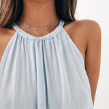 Gold color Choker Necklace for women Long Beads Tassel Pendant Chain Necklaces & Pendants Laces velvet chokers Fashion Jewelry