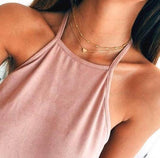 Gold color Choker Necklace for women Long Beads Tassel Pendant Chain Necklaces & Pendants Laces velvet chokers Fashion Jewelry