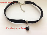 Gothic Velvet Heart Crystal Choker Handmade Necklace Pendant Retro 80 90s New One Direction x296hun