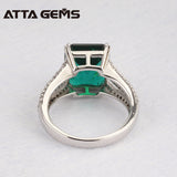 Green Emerald 925 Sterling Silver Ring 6 Carats Emerald Solid Silver For Women Classical Style Fashion And Popular Silver Ring