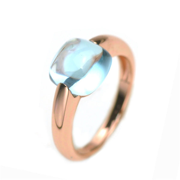 HJ HeyJewel Natural Blue Topaz Ring 925 Sterling Silver Engagement Rings For Women Fine Jewelry