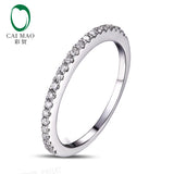 Half Eternity 14k White Gold Pave H SI 0.18ct Diamond Engagement Matching Band Ring