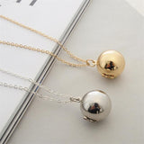 Handmade Minimalism Secret Message Ball Locket Necklace Pendant Friendship Best Friend Holiday BFF Gifts Couples Necklace