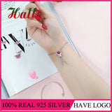 High Quality 925 Silver PINK SPARKLING STRAND Bracelets Fit Original Beads.Lion Bracelet Original for Women. Wedding Bracelet G