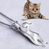 Hot Cute Women Silver Plated Necklace Tiny Cute Cat Pendant Necklace for Women Lady Girl Jewelry Best Gift