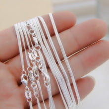 Hot Sales wholesale retail 16 18 20 22 24 inch Beautiful fashion silver color 1MM snake chain jewelry wholesale bulk stamp 925