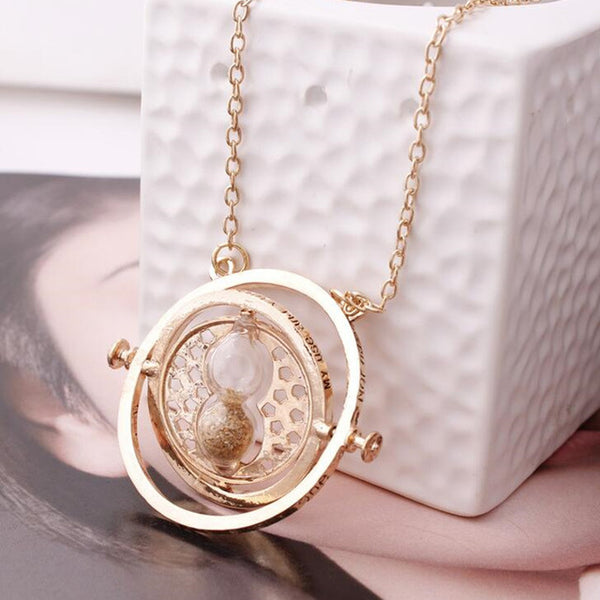 Hot Sell  Harry time turner Potter necklace hourglass vintage pendant Hermione Granger for women lady girl wholesale