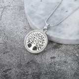 Hot Tree of Life Crystal Round Small Pendant Necklace Gold Silver Colors Bijoux Collier Elegant Women Jewelry Gifts Dropshipping