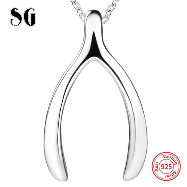 Hot sale 925 sterling silver diy design wish bone chain pendant&necklace European diy fashion jewelry making for girl gifts