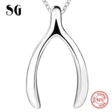 Hot sale 925 sterling silver diy design wish bone chain pendant&necklace European diy fashion jewelry making for girl gifts