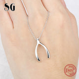 Hot sale 925 sterling silver diy design wish bone chain pendant&necklace European diy fashion jewelry making for girl gifts