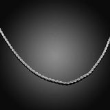 Hot sale Retail Wholesale silver Necklace Women Man necklace 2mm 16 18 20 22 24 inch Twist Rope Chain jewelry accesory 925 stamp