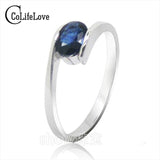 Hot sale fashion design silver sapphire rings for women solid 925 silver sapphire ring  0.5 ct natural sapphire gemstone