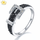 Hutang Diamond Jewelry Natural Gemstone Spinel 925 Sterling Silver Belt Shape Ring Fine Stone Jewelry For Gift New Arrival