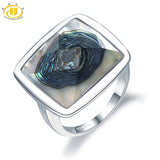 Hutang Shell Jewelry Natural Abalone Shell Solid 925 Sterling Silver Ring Fine Jewelry For Women's Unique Design For Gift New