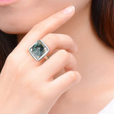 Hutang Shell Jewelry Natural Abalone Shell Solid 925 Sterling Silver Ring Fine Jewelry For Women's Unique Design For Gift New