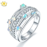 Hutang Stone Jewelry Natural Gemstone Opal Solid 925 Sterling Silver Engagement Rings Fine Fashion Jewelry For Women Gift New