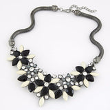 IPARAM 2018 New sell Fashion Retro style Colorful gem rhinestone flower choker necklace Statement jewelry women