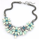 IPARAM 2018 New sell Fashion Retro style Colorful gem rhinestone flower choker necklace Statement jewelry women