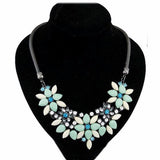 IPARAM 2018 New sell Fashion Retro style Colorful gem rhinestone flower choker necklace Statement jewelry women