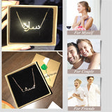 Islam Jewelry Personalized Font Pendant Necklaces Stainless Steel Gold Chain Custom Arabic Name Necklace Women Bridesmaid Gift