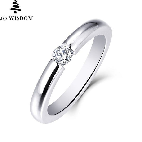 JO WISDOM 14K Gold classic simple design diamond rings for women romantic engagement fine jewelry