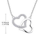 JO WISDOM 14K White Gold Diamond Heart Pendant Necklace for Lover's Romantic Anniversary Gift