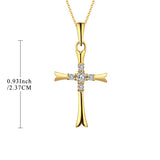 JO WISDOM Classic 14K Gold Diamond Jesus Cross Necklace for Unisex Wedding Fine Jewelry 9K\10K\14K