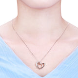 JO WISDOM Trendy Solid 14k Rose Gold 0.11 Ct Diamond Heart Pendant Necklace Women 2018 Best Lover Gift 9K\10K\14K