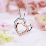 JO WISDOM Trendy Solid 14k Rose Gold 0.11 Ct Diamond Heart Pendant Necklace Women 2018 Best Lover Gift 9K\10K\14K