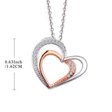 JO WISDOM Trendy Solid 14k Rose Gold 0.11 Ct Diamond Heart Pendant Necklace Women 2018 Best Lover Gift 9K\10K\14K