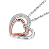 JO WISDOM Trendy Solid 14k Rose Gold 0.11 Ct Diamond Heart Pendant Necklace Women 2018 Best Lover Gift 9K\10K\14K