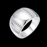 Jemmin 925 Sterling Silver Woman/ Man Lover's Ring CZ Crystal Wedding Engagement Wholesale Fashion Finger Rings Jewelry