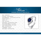 JewelryPalace 1.1ct Created Blue Sapphire Statement Ring 925 Sterling Silver Fine Jewelry New Gift  for Women  Hot Selling