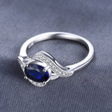 JewelryPalace 1.1ct Created Blue Sapphire Statement Ring 925 Sterling Silver Fine Jewelry New Gift  for Women  Hot Selling