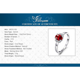 JewelryPalace 1.1ct Oval Natural Red Garnet Ring 100% Real 925 Sterling Silver Engagement Rings for Women Fine Jewelry Gift 2018