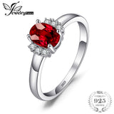 JewelryPalace 1.1ct Oval Natural Red Garnet Ring 100% Real 925 Sterling Silver Engagement Rings for Women Fine Jewelry Gift 2018