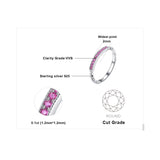 JewelryPalace 925 Sterling Silver Created Pink Sapphire Rope Band Stackable Rings Pave Setting 11 Pink Sapphire Jewelry Ring 925