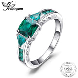 JewelryPalace Caved 1.3ct Nano Russian Simulated Emerald Statement Ring 925 Sterling Silvern Friendship Love Jewelry gift