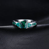 JewelryPalace Caved 1.3ct Nano Russian Simulated Emerald Statement Ring 925 Sterling Silvern Friendship Love Jewelry gift