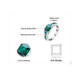 JewelryPalace Caved 1.3ct Nano Russian Simulated Emerald Statement Ring 925 Sterling Silvern Friendship Love Jewelry gift