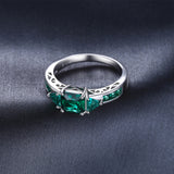 JewelryPalace Caved 1.3ct Nano Russian Simulated Emerald Statement Ring 925 Sterling Silvern Friendship Love Jewelry gift