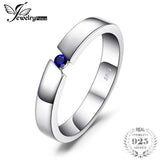 JewelryPalace Classic 0.04ct Created Blue Sapphire Wedding Bands Rings Genuine 925 Sterling Silver Fine Jewelry Gift For Lovers