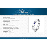 JewelryPalace Classic 0.04ct Created Blue Sapphire Wedding Bands Rings Genuine 925 Sterling Silver Fine Jewelry Gift For Lovers