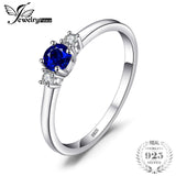 JewelryPalace Classic 0.5ct Round Created Sapphire 3 Stones Engagement Promise Ring 925 Sterling Silver Fashion Rings For Women