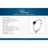 JewelryPalace Classic 0.5ct Round Created Sapphire 3 Stones Engagement Promise Ring 925 Sterling Silver Fashion Rings For Women