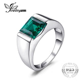 JewelryPalace Classic Fashion 2.34ct Emerald Wedding Ring For Mens Set Genuine 925 Solid Sterling Sliver Fine Jewelry